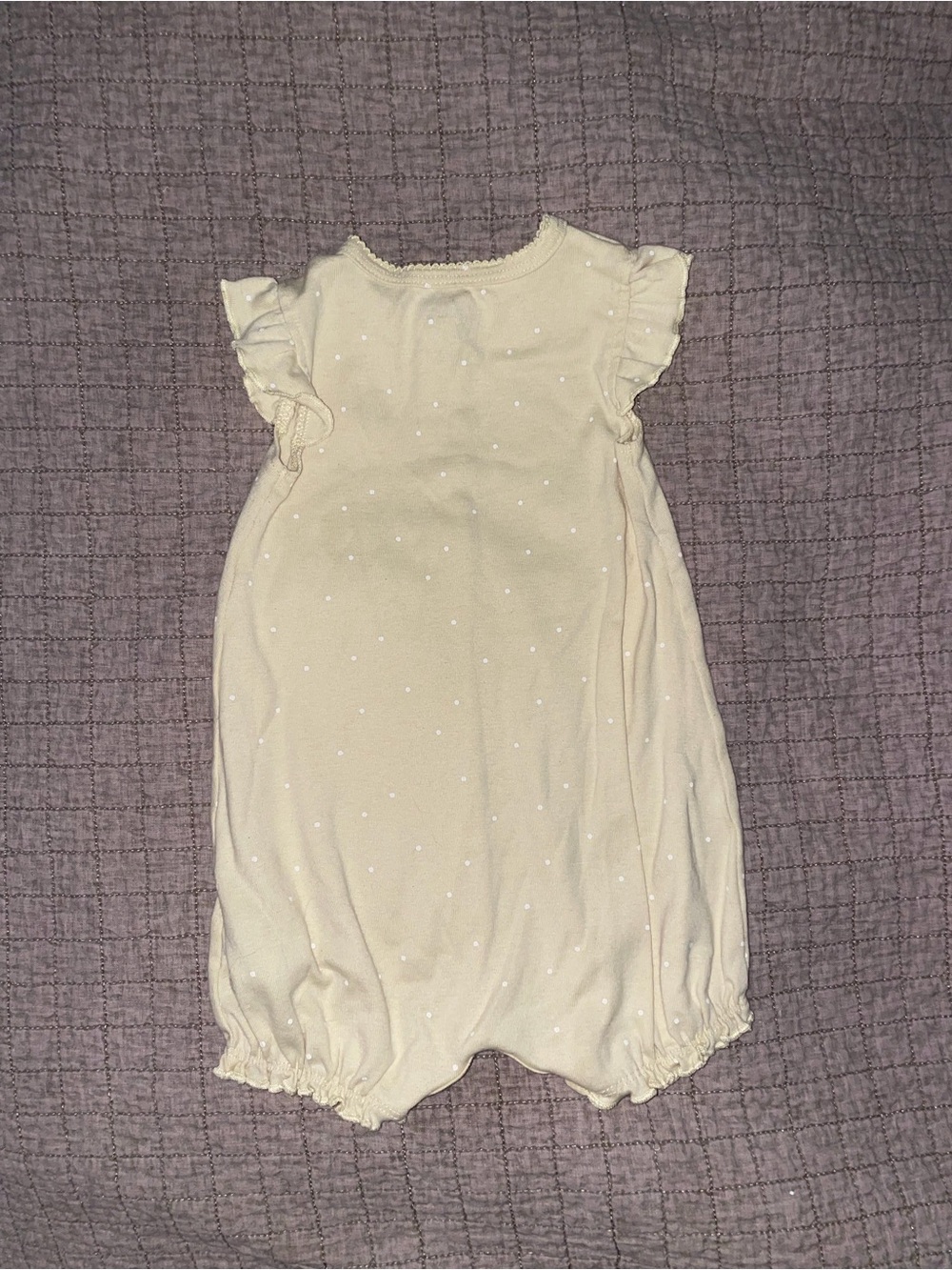 Carter's Cream Polka Dot Bee-Embroidered One-Piece - Picture 4 of 4